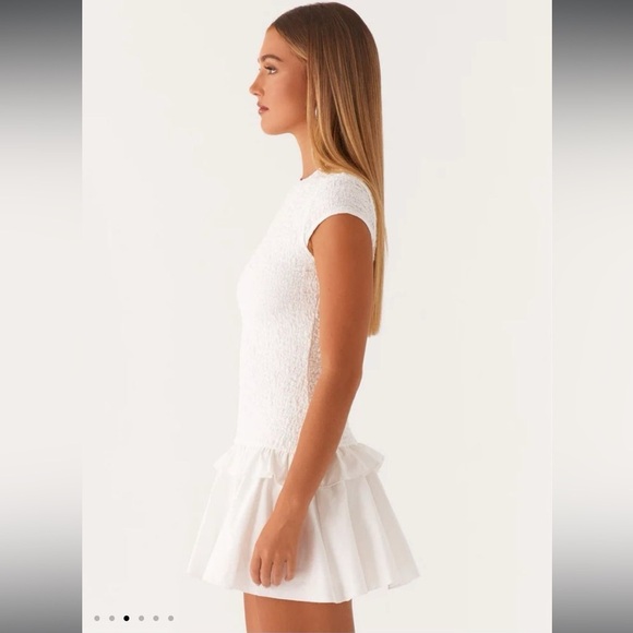 New! Peppermayo Exclusive Hopeless Romantic White Mini Dress 🤍 US 4 NWT! - Picture 6 of 16